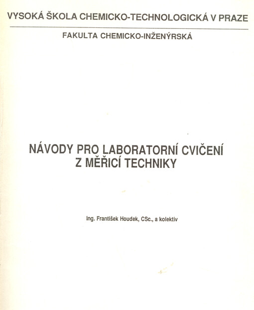 Návody pro laboratorní cvičení z měřicí techniky: [skriptum]