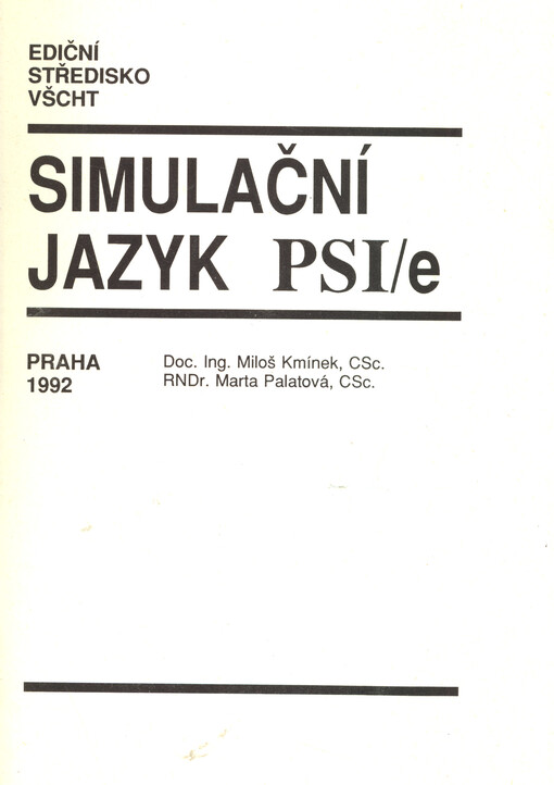 Simulační jazyk PSI/e : [skriptum]