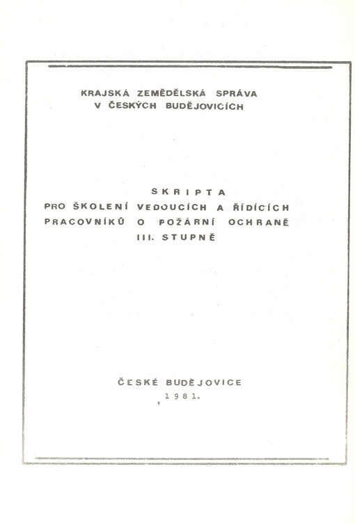 Školení o požární ochraně III. stupně