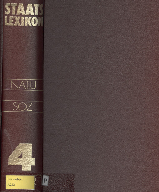 Staats Lexikon : Recht - Wirtschaft - Gesellschaft. 4. Band, Naturschutz und Landschaftspflege - Sozialhilfe