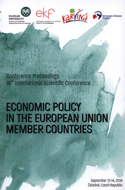 Economic Policy in the European Union Member Countries : proceedings of the ... international scientific conference : selected papers ...