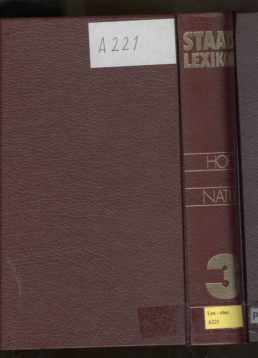 Staats Lexikon : 3. Bd. Recht, Wirtschaft, Gesellschaft (Hof-Natu)