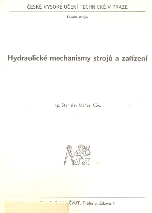 Hydraulické mechanismy strojů a zařízení