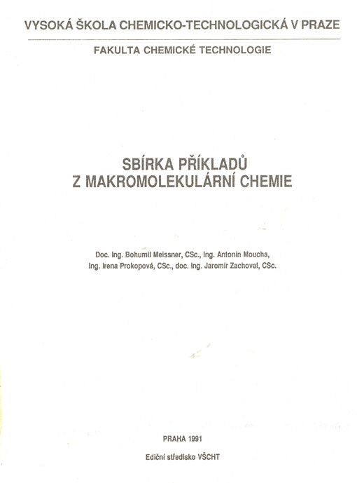 Sbírka příkladů z makromolekulární chemie