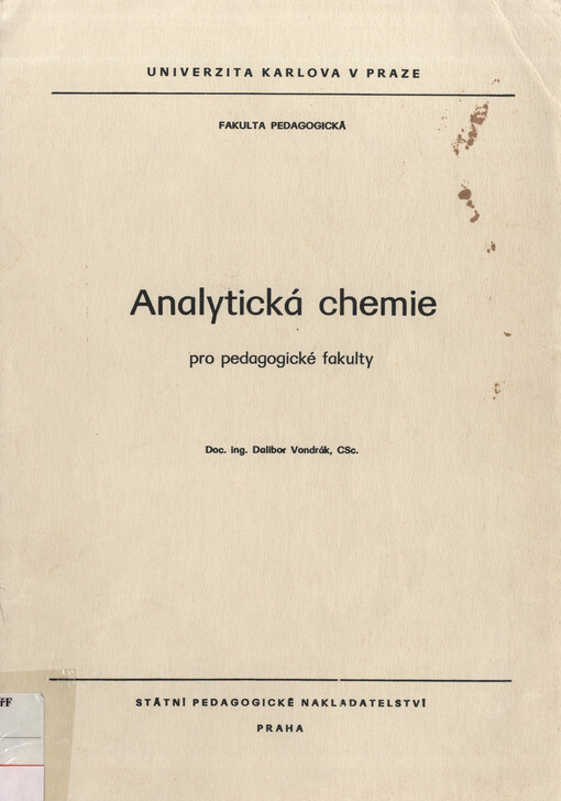 Analytická chemie pro pedagogické fakulty