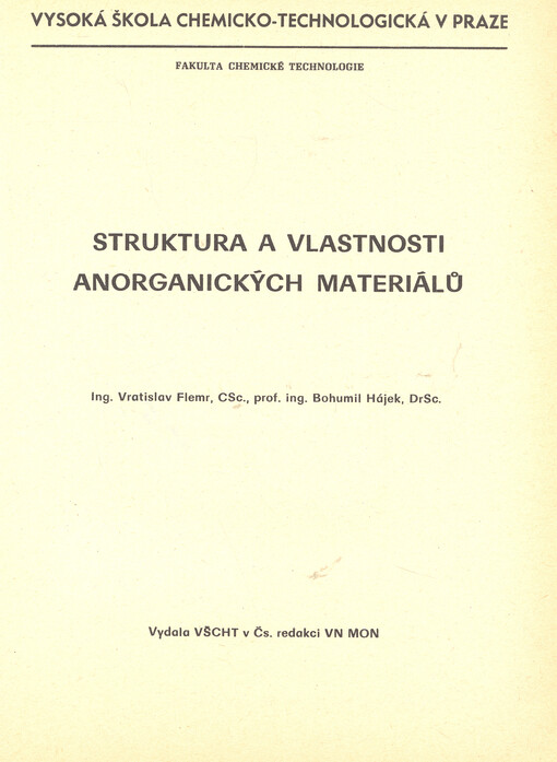 Struktura a vlastnosti anorganických materiálů
