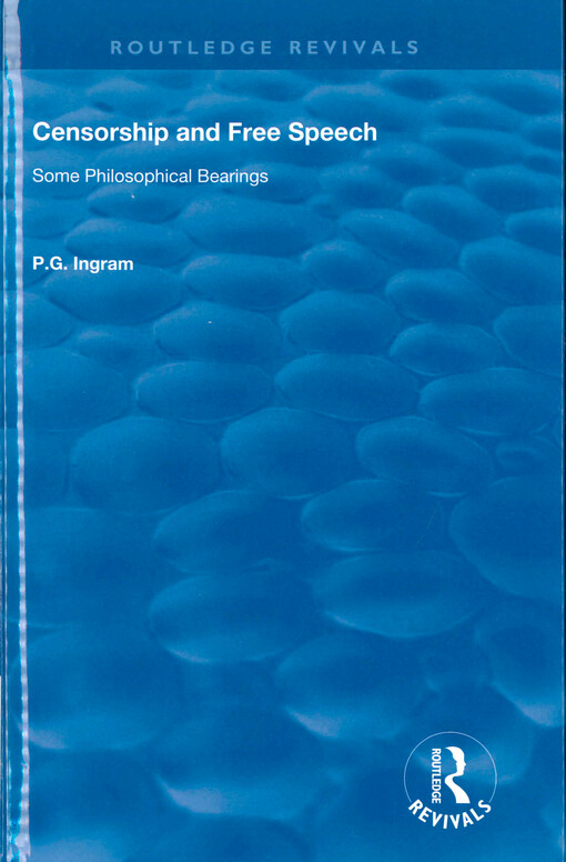 Censorship and free speech : some philosophical bearings