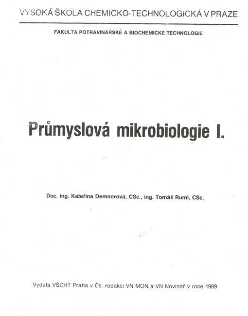 Průmyslová mikrobiologie I.