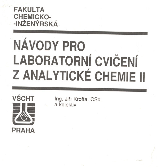 Návody pro laboratorní cvičení z analytické chemie II