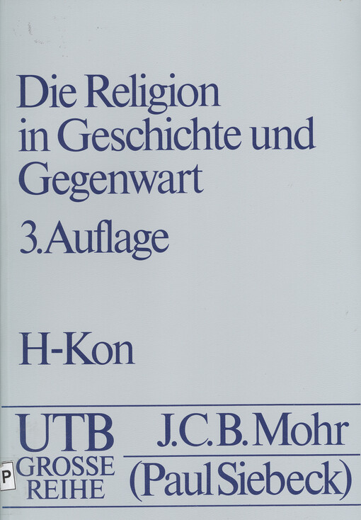 Die Religion in Geschichte und Gegenwart : Handwörterbuch für Theologie und Religionswissenschaft. Bd. 7, Registerband