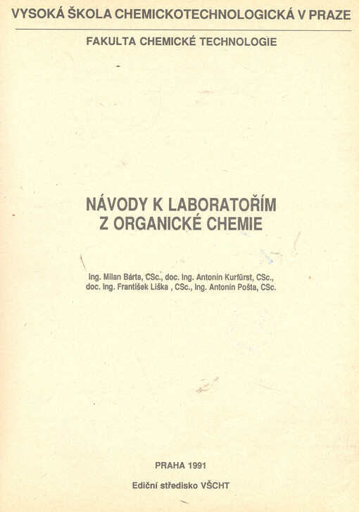 Návody k laboratořím z organické chemie