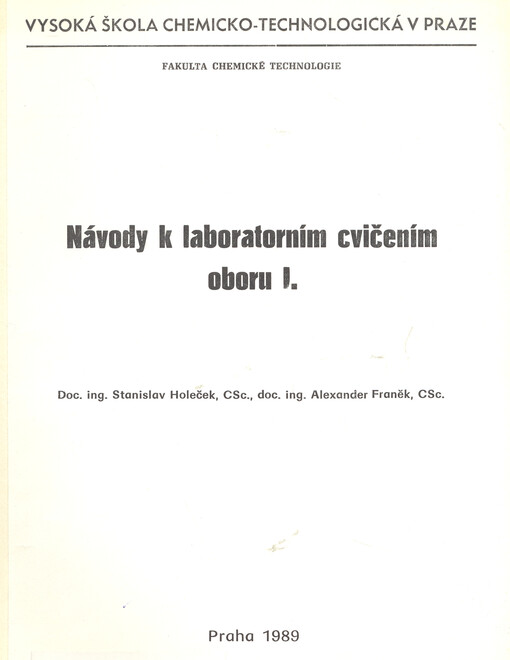 Návody k laboratorním cvičením oboru I