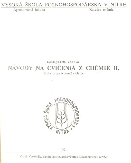 Návody na cvičenia z chémie II.