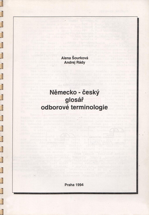 Německo-český glosář odborové terminologie =: [Deutsch-tschechisches Glossarium gewerkschaftlicher Terminologie]