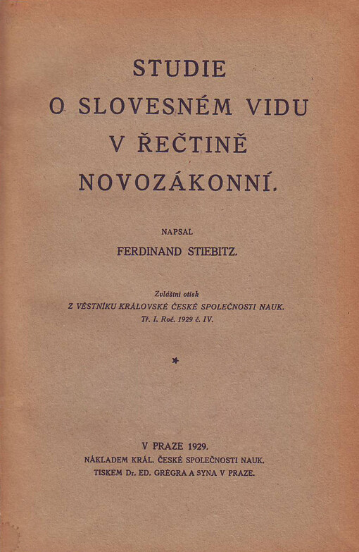 Studie o slovesném vidu v řečtině novozákonní /