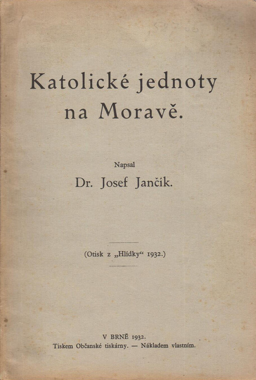 Katolické jednoty na Moravě /