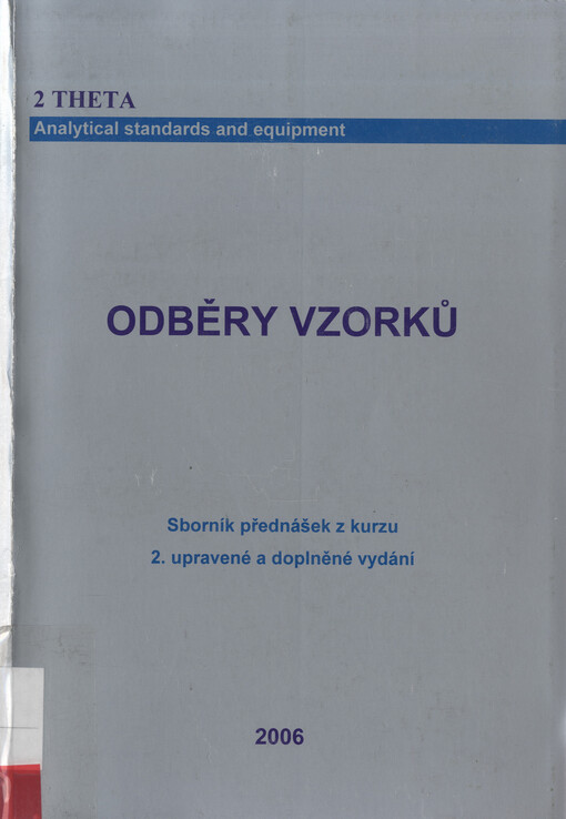 Odběry vzorků : sborník přednášek z kurzu
