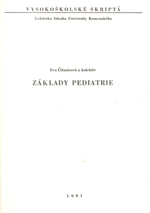 Základy pediatrie