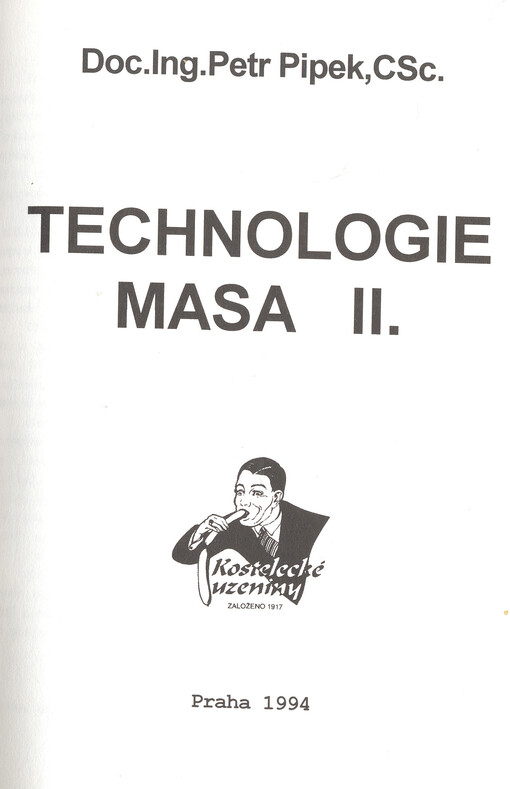 Technologie masa II., II.