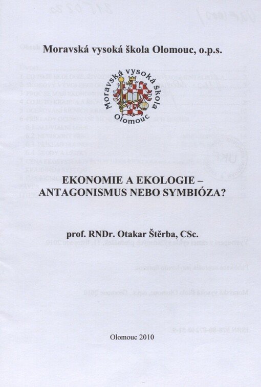 Ekonomie a ekologie - antagonismus nebo symbióza?