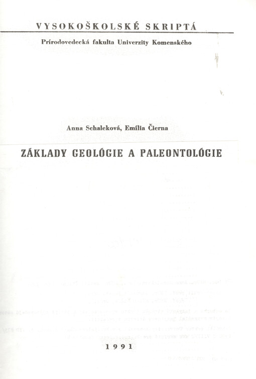 Základy geológie a paleontológie