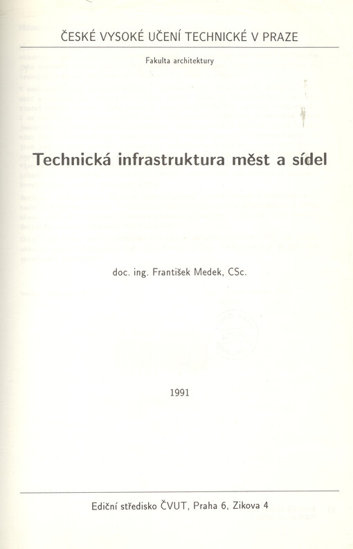 Technická infrastruktura měst a sídel