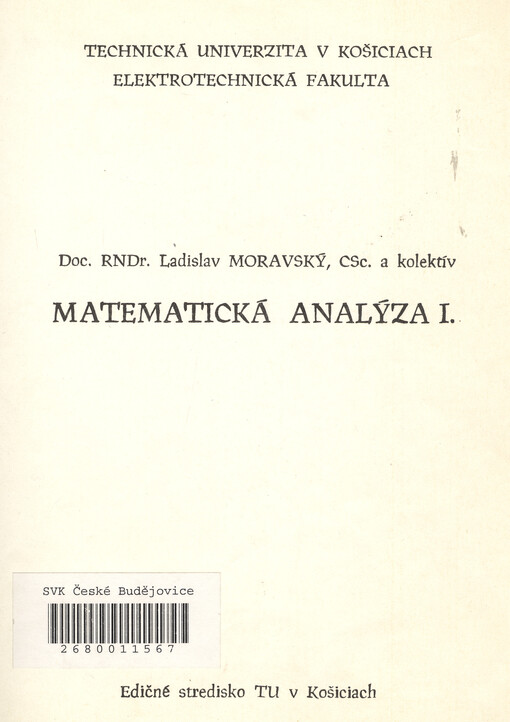 Matematická analýza 1 :zbierka úloh