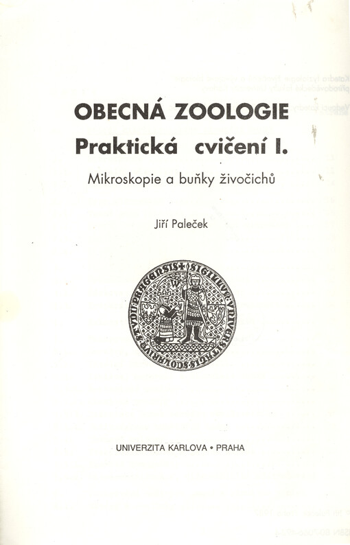 Obecná zoologie: praktická cvičení : skripta pro posl. přírodovědecké fak. Univ. Karlovy