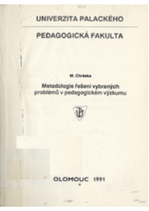 Metodologie řešení vybraných problémů v pedagogickém výzkumu