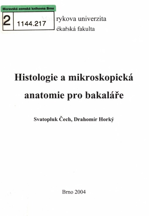 Histologie a mikroskopická anatomie pro bakaláře