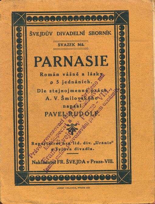 Parnasie : román vášně a lásky o 5 jednáních