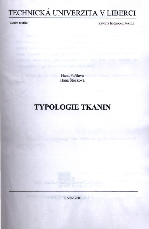 Typologie tkanin