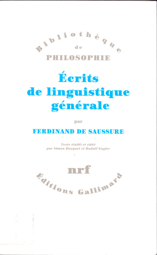Ecrits de linguistique generale