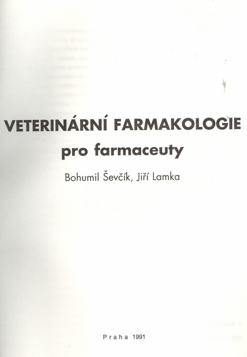 Veterinární farmakologie pro farmaceuty