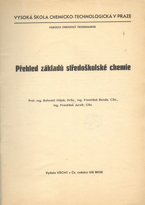 Přehled základů středoškolské chemie