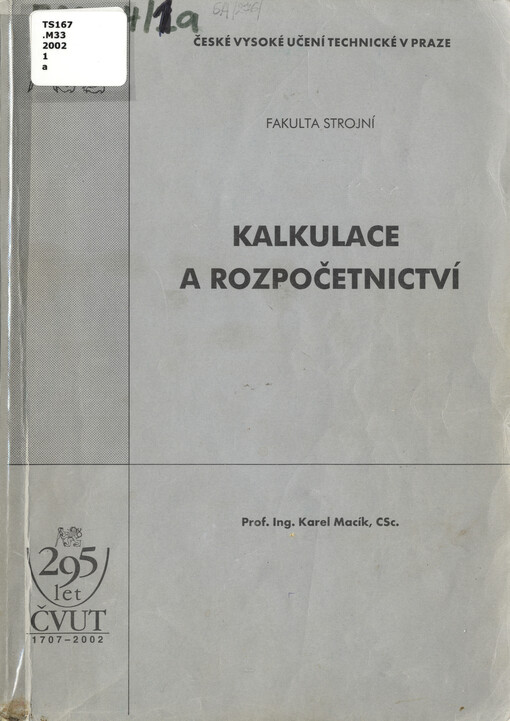 Kalkulace a rozpočetnictví