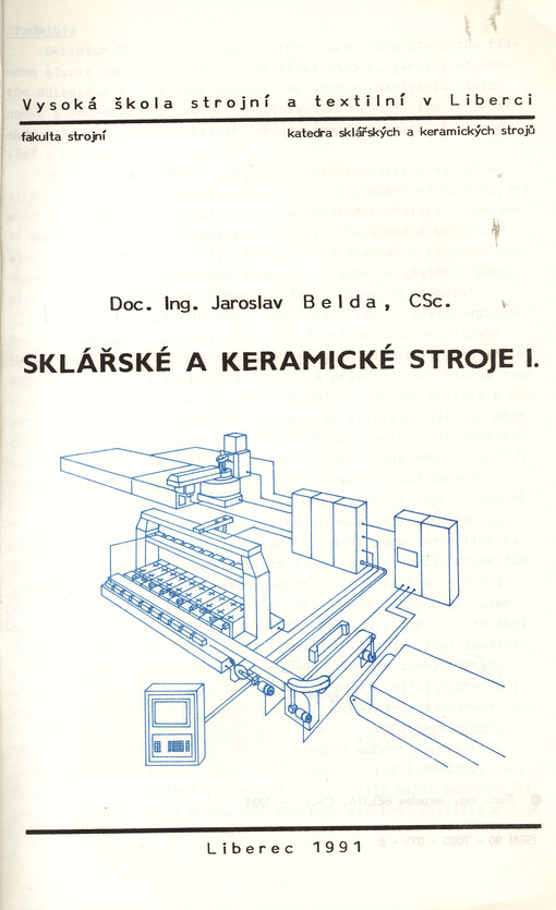 Sklářské a keramické stroje I.