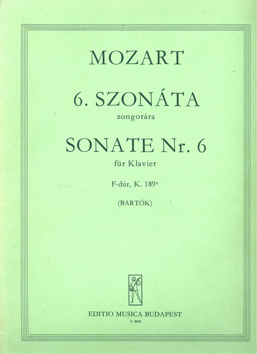 6. szonáta : zongorára = Sonate Nr. 6, für Klavier; F-dúr, K. 189e