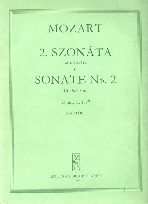 2. szonáta : zongorára = Sonate Nr. 2, für Klavier, G-dúr, K. 189h