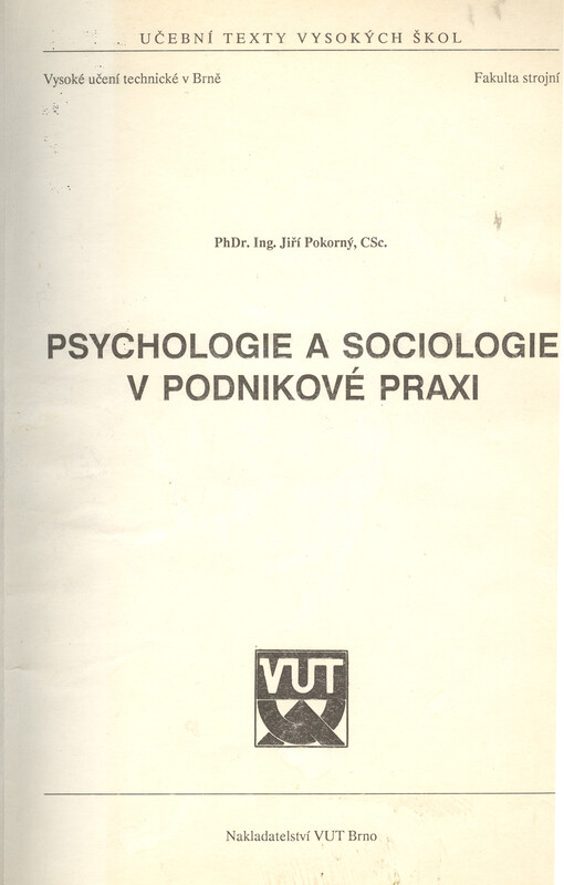 Psychologie a sociologie v podnikové praxi