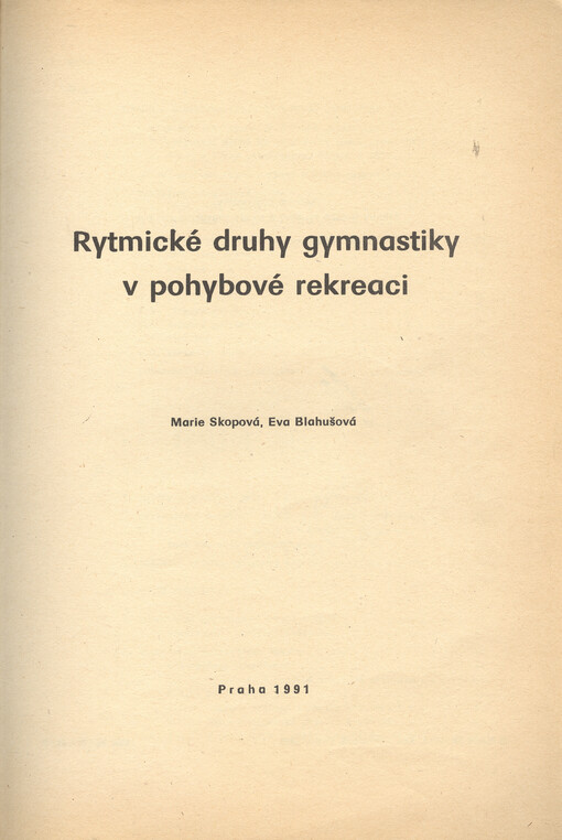 Rytmické druhy gymnastiky v pohybové rekreaci