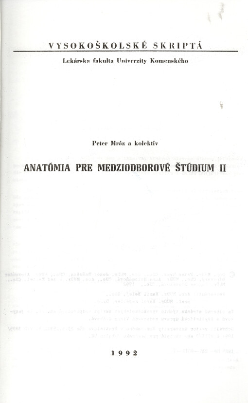 Anatómia pre medziodborové štúdium II