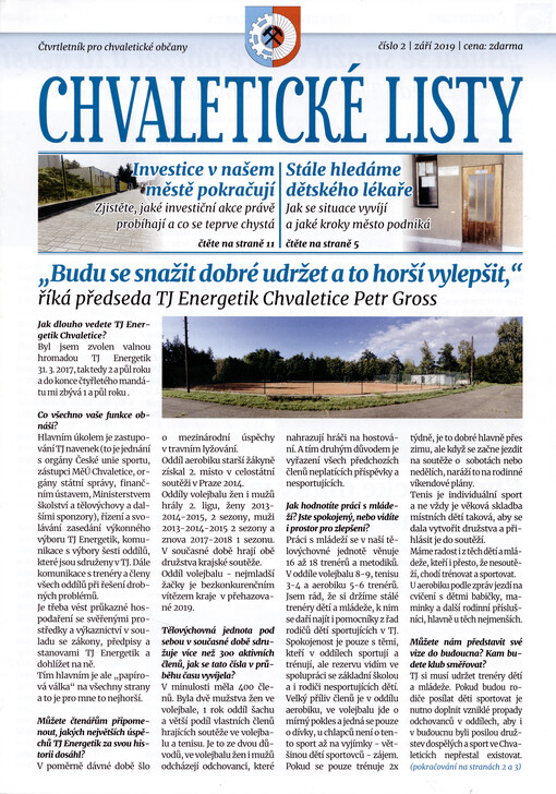 Chvaletické listy : čtvrtletník pro chvaletické občany