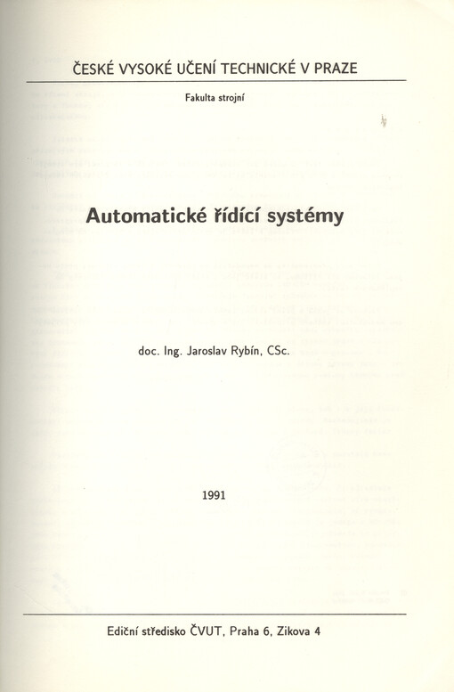 Automatické řídící systémy