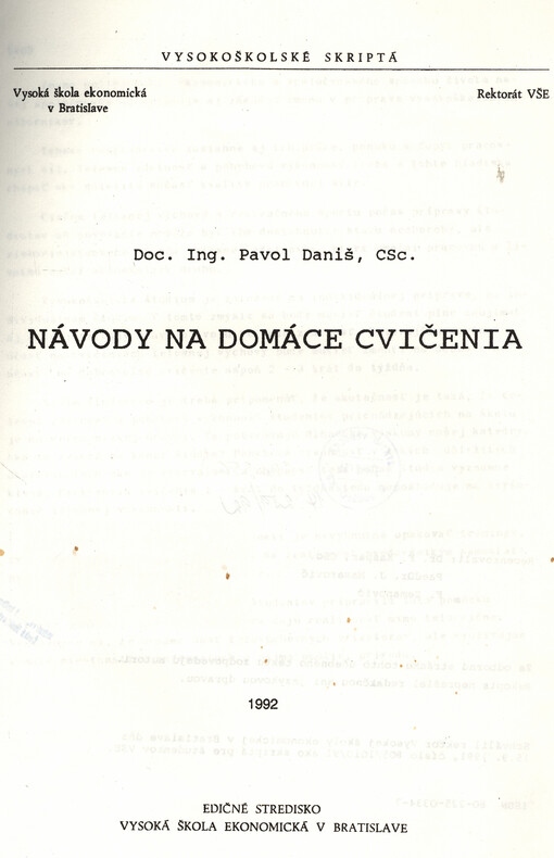 Návody na domáce cvičenia