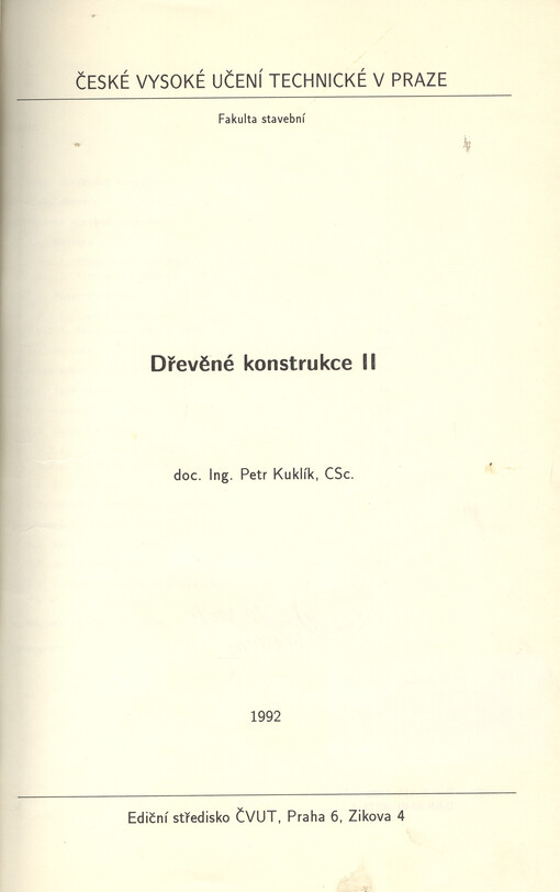 Dřevěné konstrukce II
