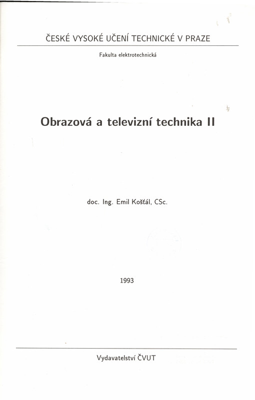 Obrazová a televizní technika II