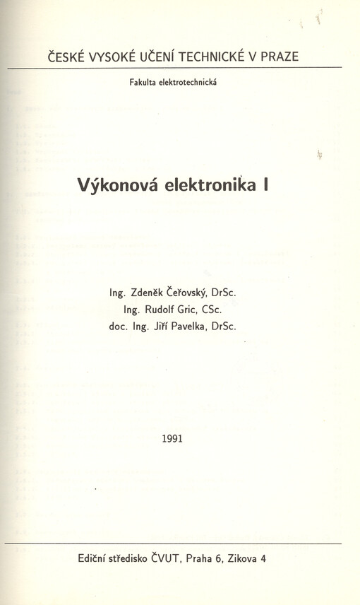 Výkonová elektronika I