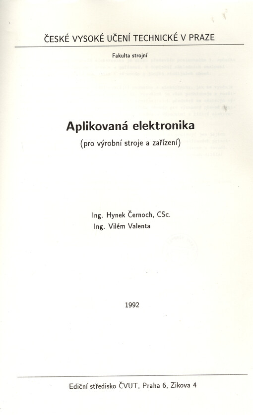 Aplikovaná elektronika : (pro výrobní stroje a zařízení)