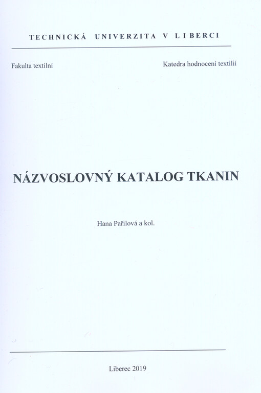 Názvoslovný katalog tkanin